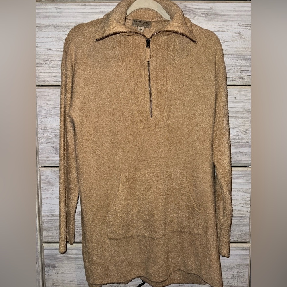 Barefoot Dreams CozyChic Lite High Rib half-zip tunic sweater